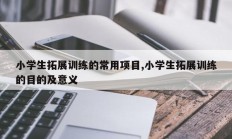 小学生拓展训练的常用项目,小学生拓展训练的目的及意义
