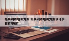 拓展训练培训方案,拓展训练培训方案设计步骤有哪些?