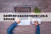 拓展研究视野还是拓宽研究视野哪个正确,拓宽研究思路